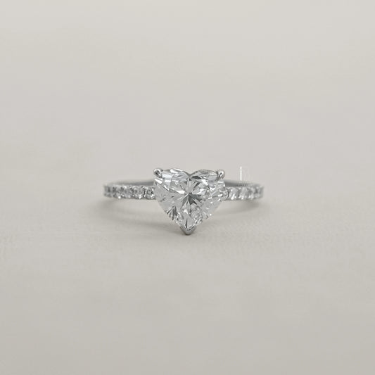 Heart Cut Lab Grown Diamond Solitaire Ring