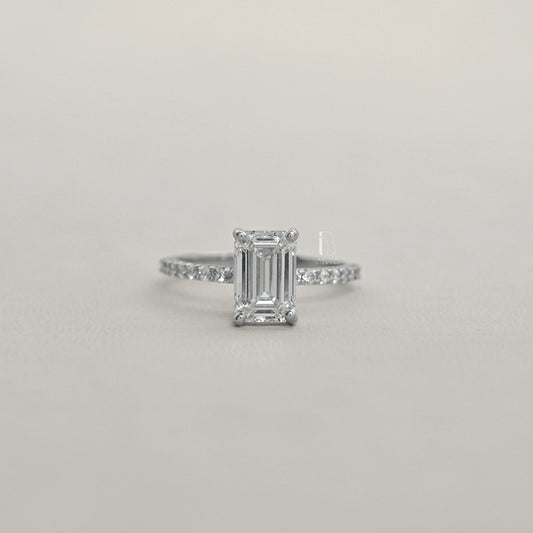 Emerald Cut Lab Grown Solitaire Ring